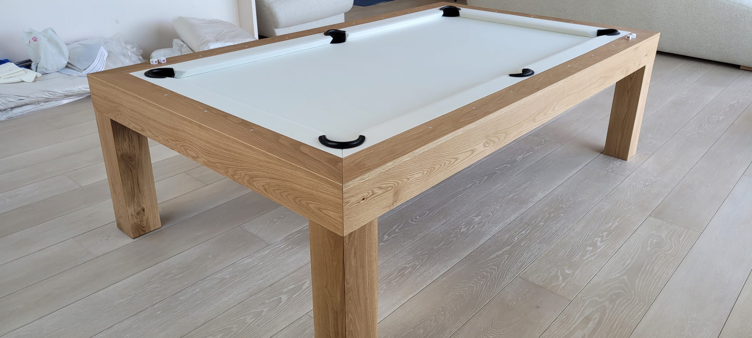 MODEL MODERN NATURAL RIFT WHITE OAK POOL TABLE - Image 4