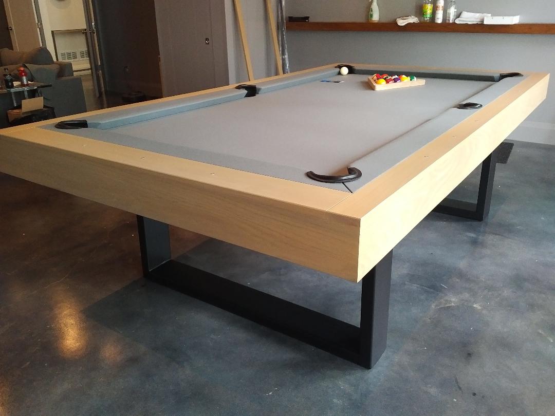 MODERN POOL TABLE, RIVIERA OAK CONTEMPORARY STEEL - Image 3
