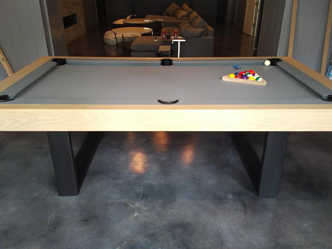 MODERN POOL TABLE, RIVIERA OAK CONTEMPORARY STEEL - Image 4