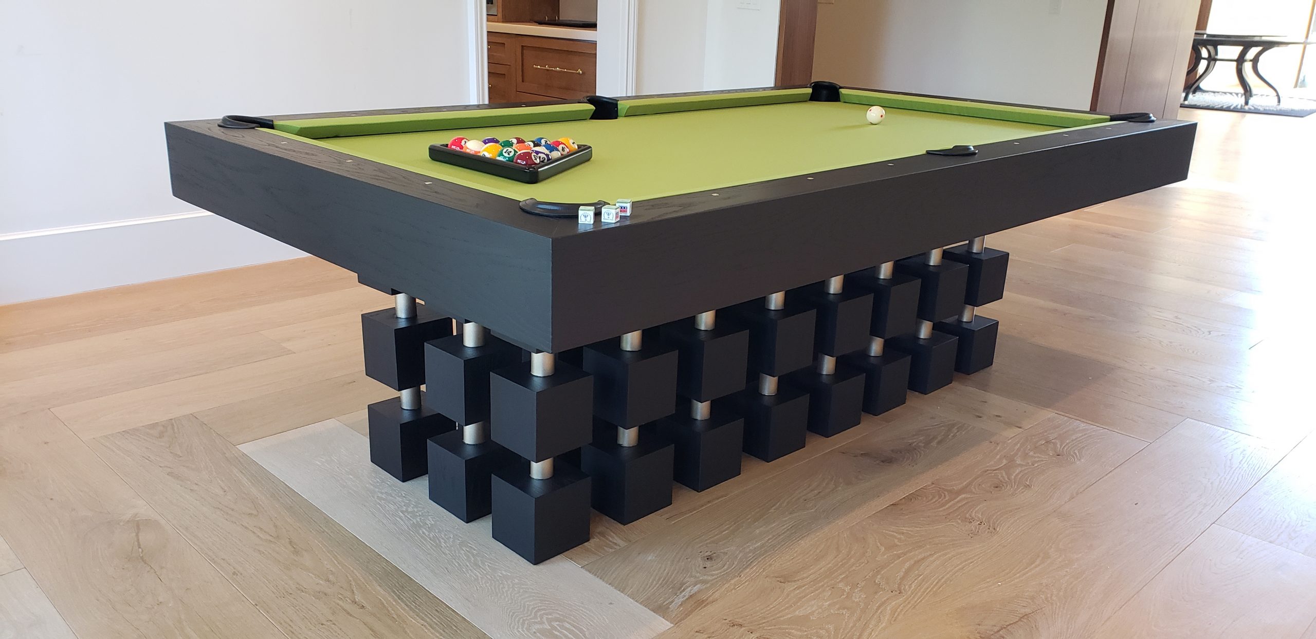 modern pool tables, custom pool tables, american made billiards mfg